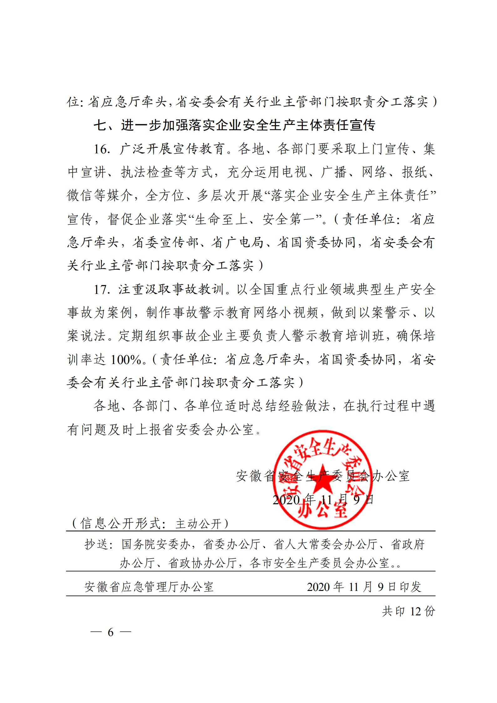 关于进一步强化企业安全生产主体责任 落实的通知(图6)