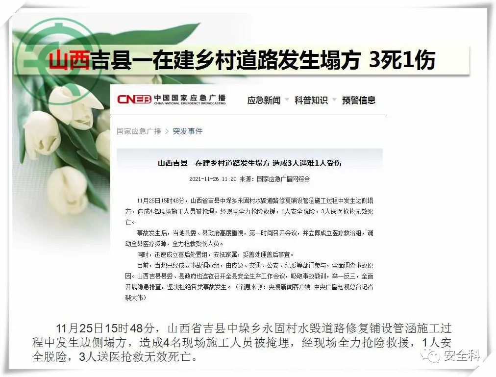 35死44伤丨一周安全事故（2021.11.22-2021.11.28）(图7)